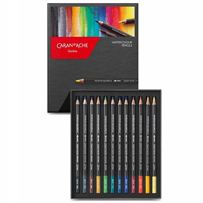 CARAN D'ACHE Akvarelové pastelky Museum CARAN D'ACHE, 12ks