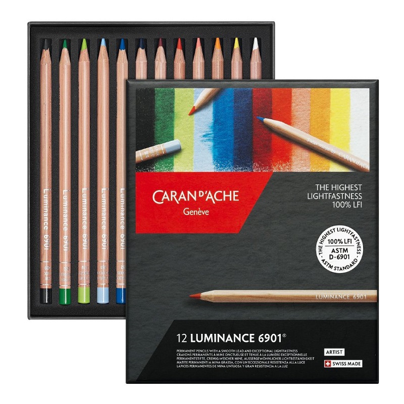 CARAN D'ACHE Pigmentové pastelky Luminance CARAN D'ACHE, 12ks