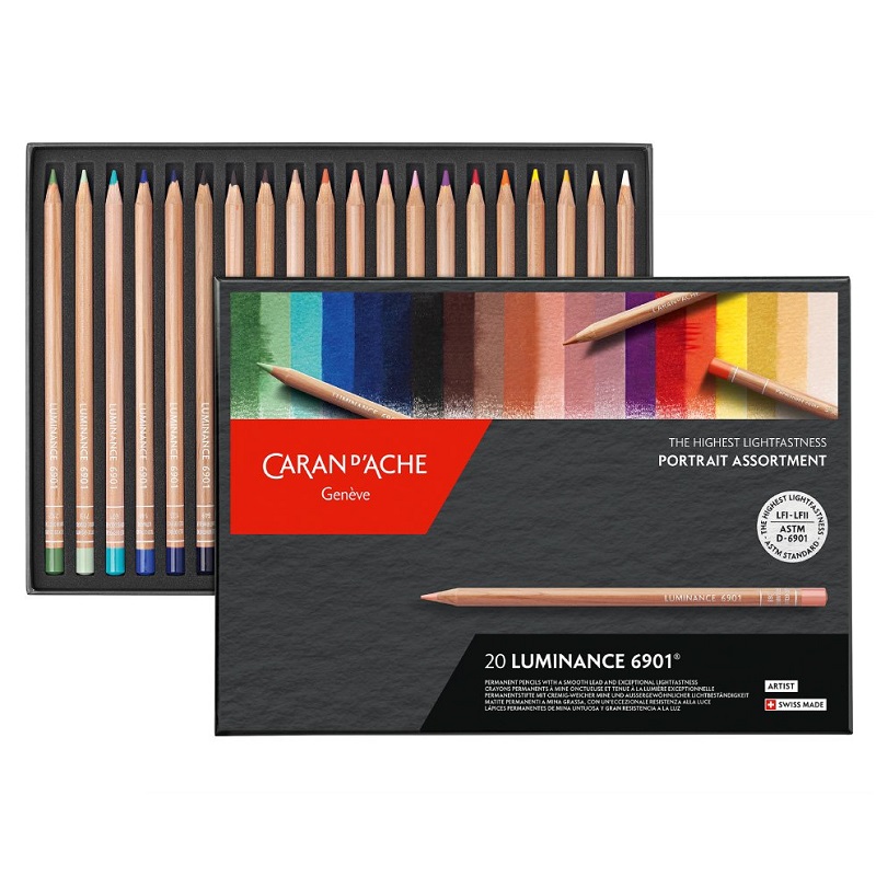 CARAN D'ACHE Pigmentové pastelky Luminance CARAN D'ACHE, 20ks Portrait