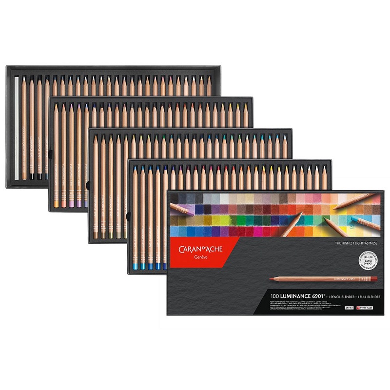 CARAN D'ACHE Pigmentové pastelky Luminance CARAN D'ACHE, 100ks