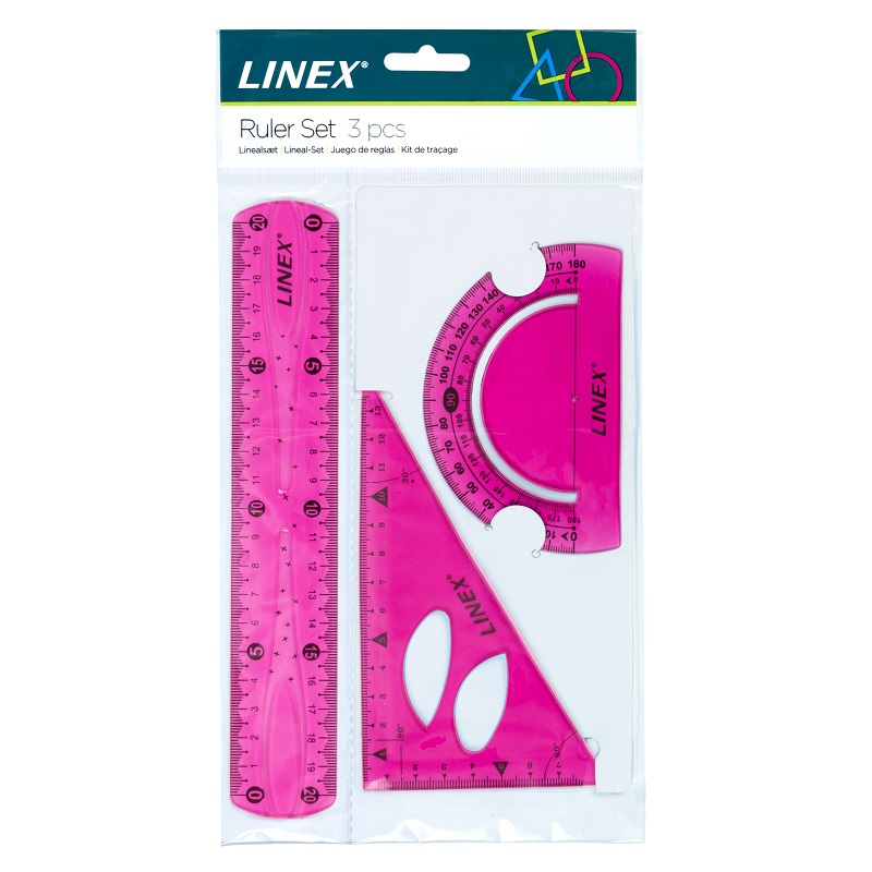 LINEX Sada ohebných pravítek LINEX, 3ks růžové