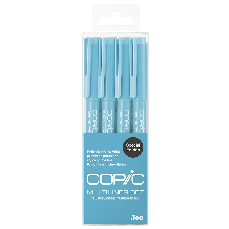 COPIC Technické linery COPIC, 4ks tyrkysové