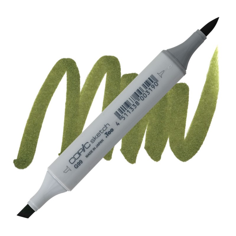 Lihová fixa COPIC Sketch oboustranná Brush & Chisel, G99 Olive