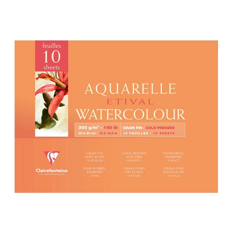 Blok CLAIREFONTAINE Etival CP, 30x40cm, 300g, 10 listů