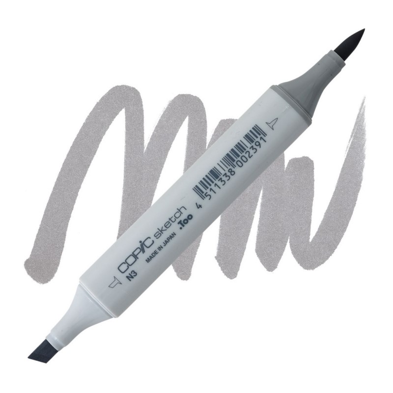 Lihová fixa COPIC Sketch oboustranná Brush & Chisel, N3 Neutral gray 3