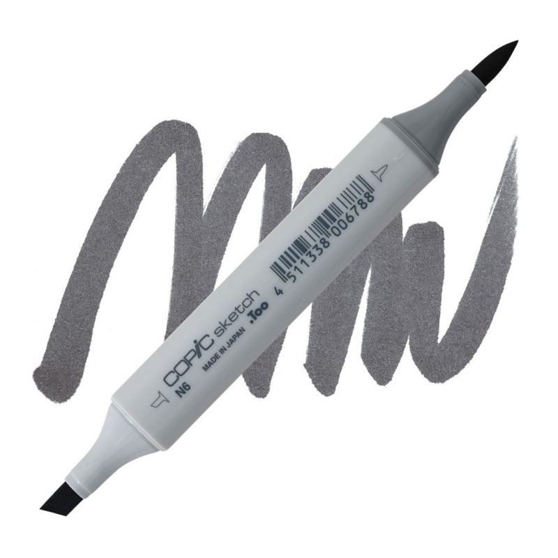 Lihová fixa COPIC Sketch oboustranná Brush & Chisel, N6 Neutral gray 6