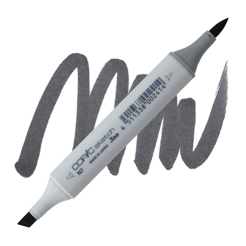 Lihová fixa COPIC Sketch oboustranná Brush & Chisel, N7 Neutral gray 7
