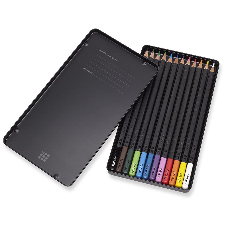 Akvarelové pastelky MOLESKINE 12ks v kovové krabičce