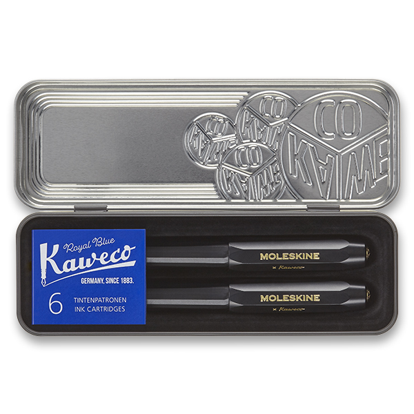 Sada MOLESKINE Kaweco 3ks černá, plnící pero, kuličkové pero a bombičky