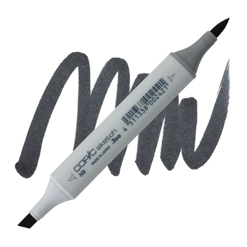 Lihová fixa COPIC Sketch oboustranná Brush & Chisel, N9 Neutral gray 9