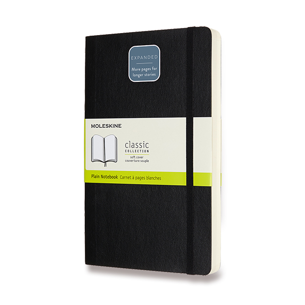 Skicář MOLESKINE měkký čistý černý Expanded L