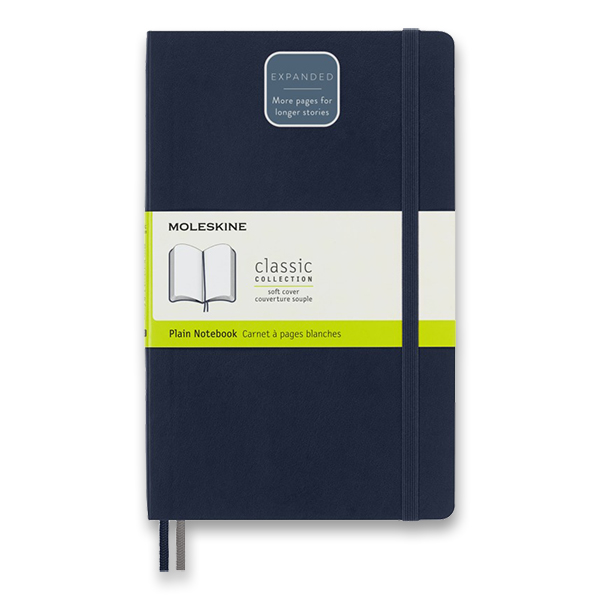 Skicář MOLESKINE měkký čistý modrý Expanded L