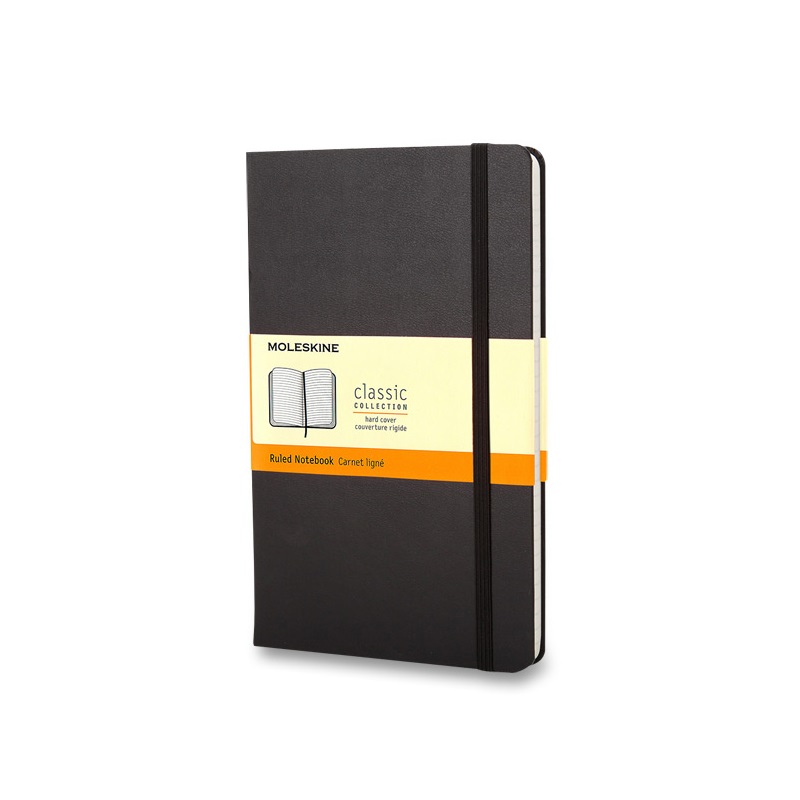 Skicář MOLESKINE tvrdý linkovaný černý S