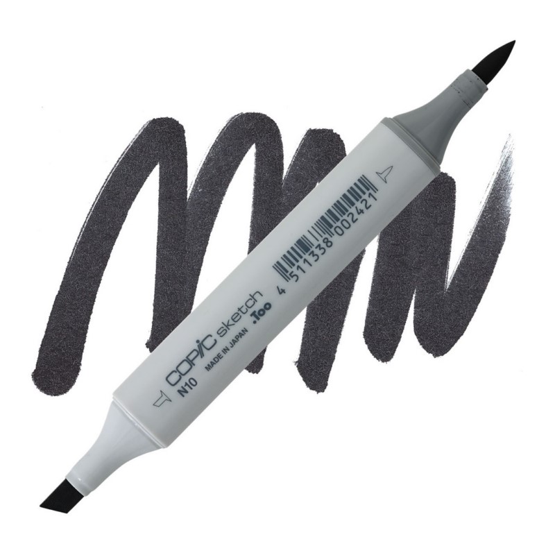 Lihová fixa COPIC Sketch oboustranná Brush & Chisel, N10 Neutral gray 10
