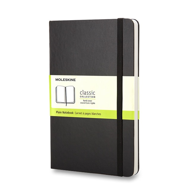 Skicář MOLESKINE tvrdý čistý černý L