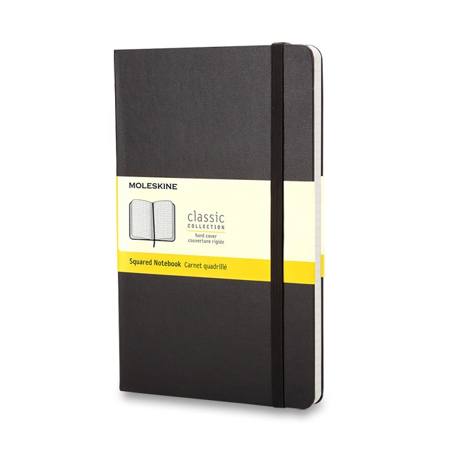 Skicář MOLESKINE tvrdý čtverečkovaný černý L