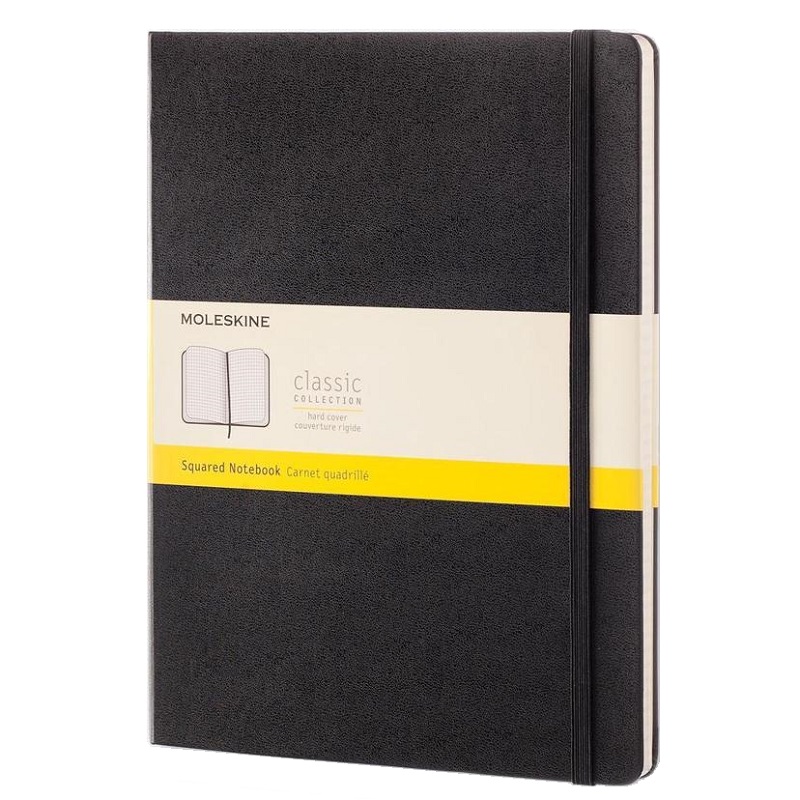 Skicář MOLESKINE tvrdý čtverečkovaný černý XL