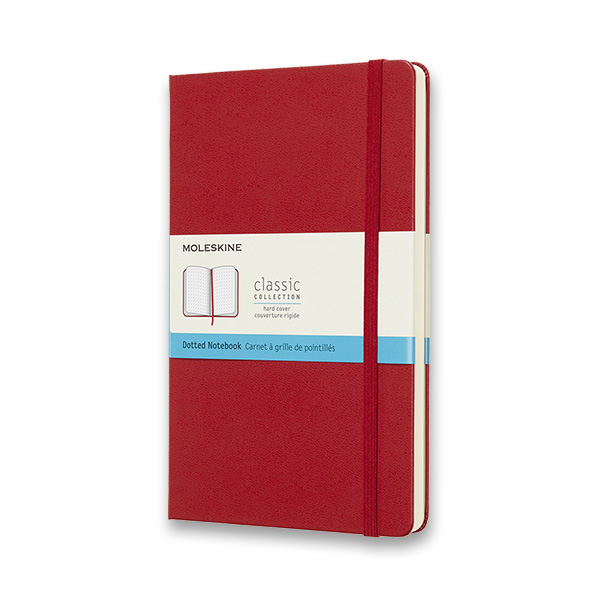 Skicář MOLESKINE tvrdý tečkovaný červený L