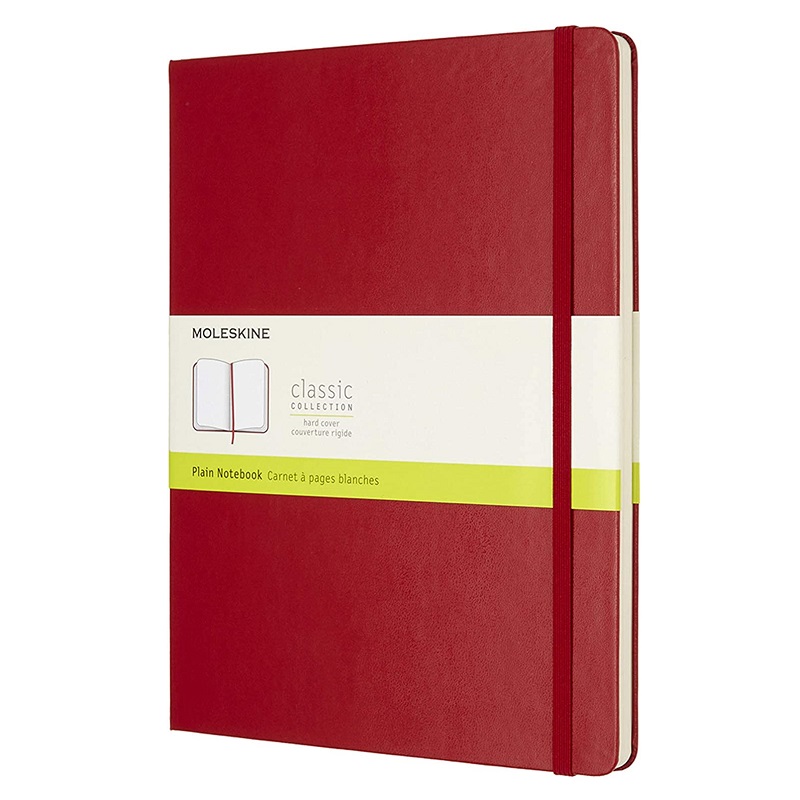 Skicář MOLESKINE tvrdý čistý červený XL