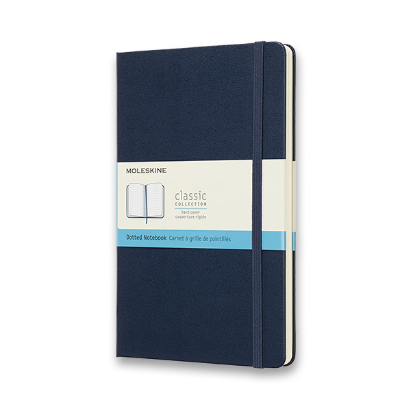 Skicář MOLESKINE tvrdý tečkovaný modrý L