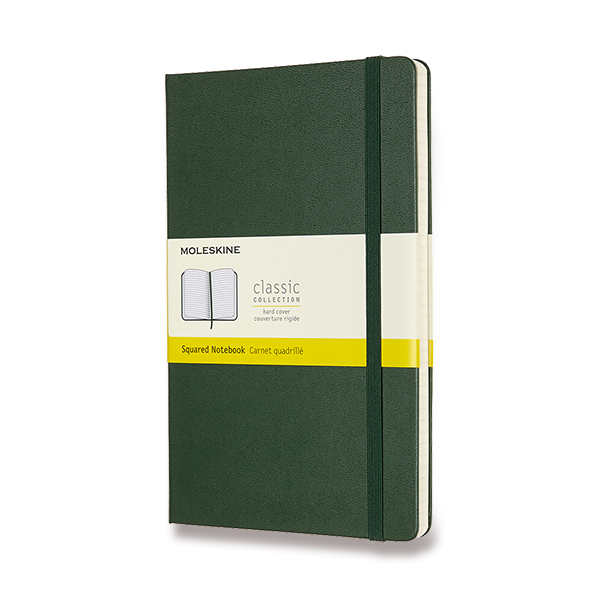 Skicář MOLESKINE tvrdý čtverečkovaný tmavě zelený L