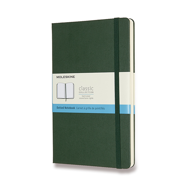 Skicář MOLESKINE tvrdý tečkovaný tmavě zelený L