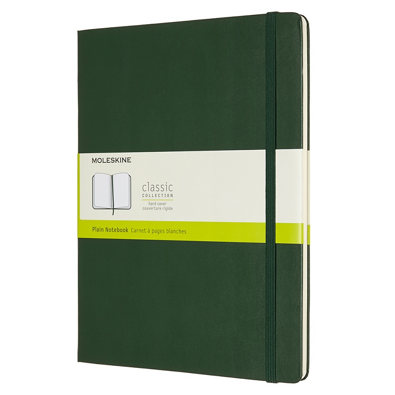 Skicář MOLESKINE tvrdý čistý tmavě zelený XL