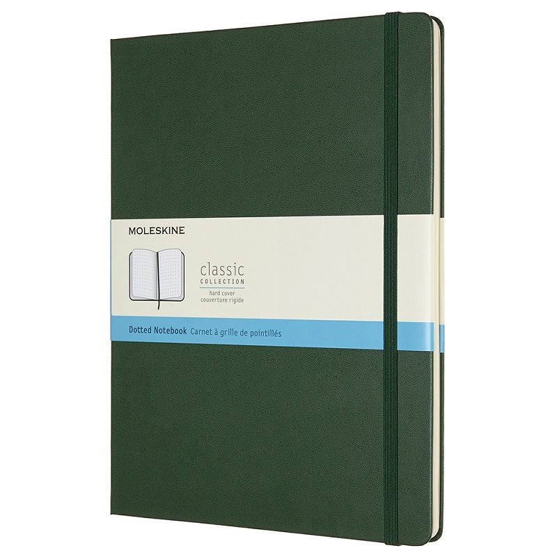 Skicář MOLESKINE tvrdý tečkovaný tmavě zelený XL
