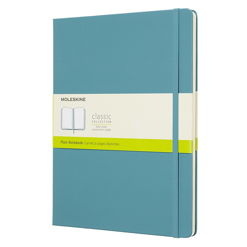 Skicář MOLESKINE tvrdý čistý tyrkysový XL