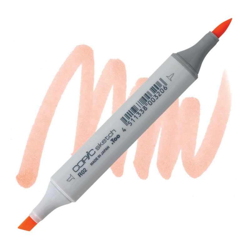 Lihová fixa COPIC Sketch oboustranná Brush & Chisel, R02 Rose salmon