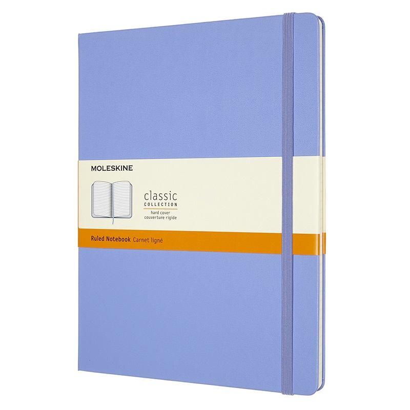 Skicář MOLESKINE tvrdý linkovaný nebesky modrý XL