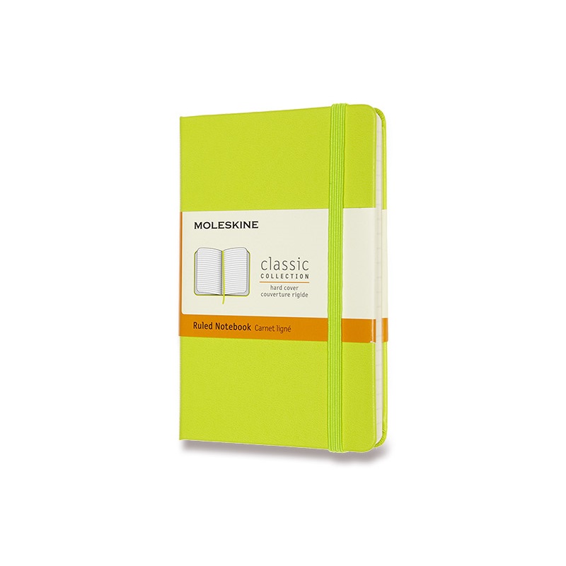 Skicář MOLESKINE tvrdý linkovaný limetka S