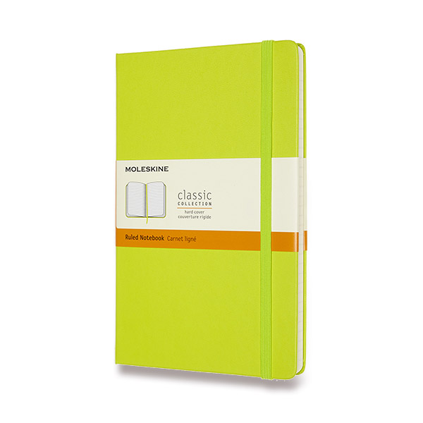 Skicář MOLESKINE tvrdý linkovaný limetka L