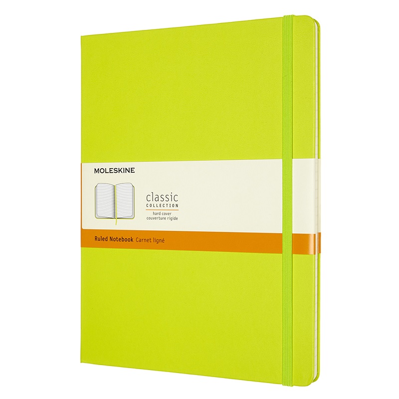 Skicář MOLESKINE tvrdý linkovaný limetka XL