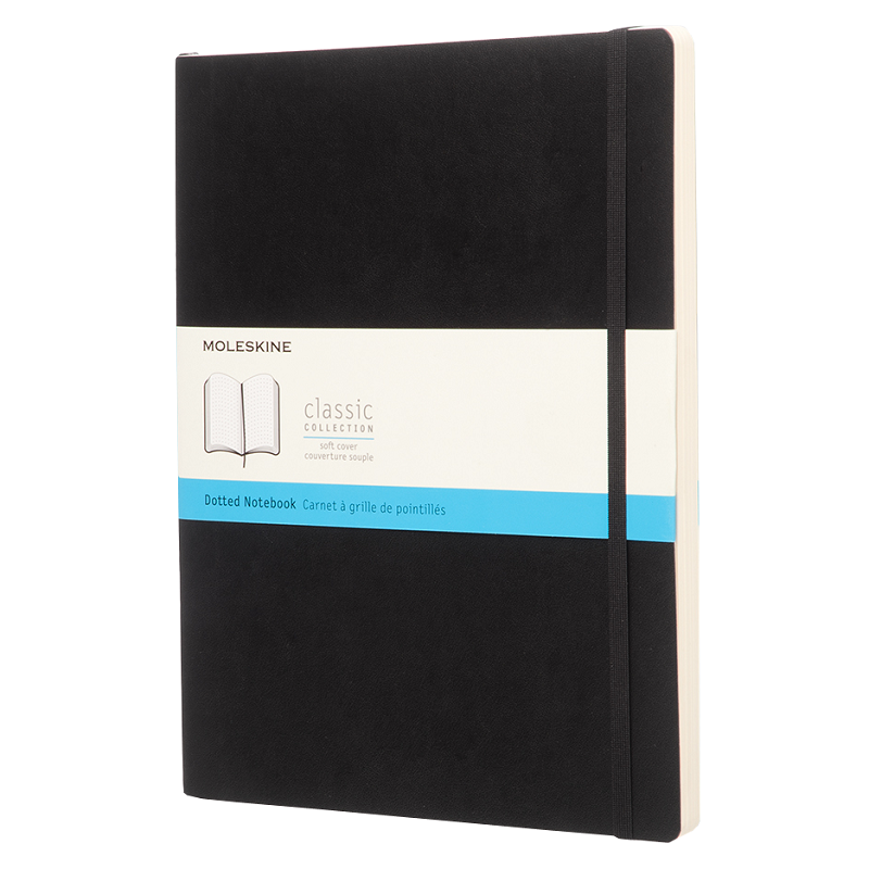 Skicář MOLESKINE měkký tečkovaný černý XL