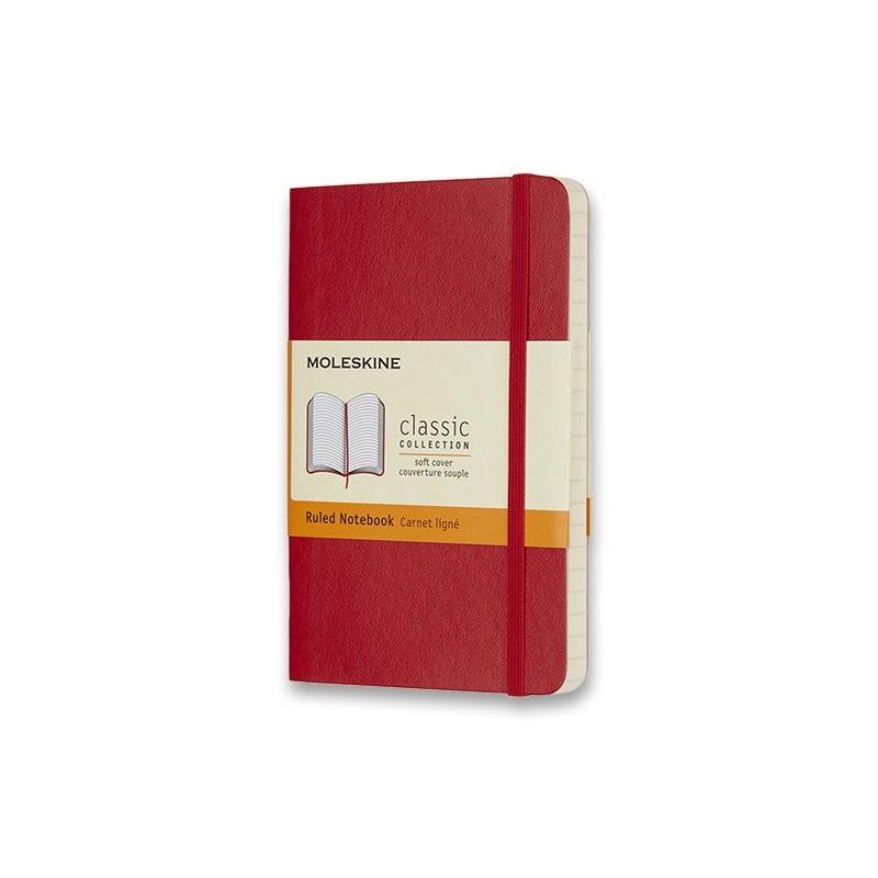 Skicář MOLESKINE měkký linkovaný červený S