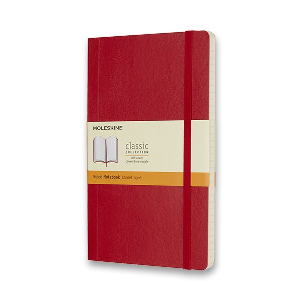 Skicář MOLESKINE měkký linkovaný červený L