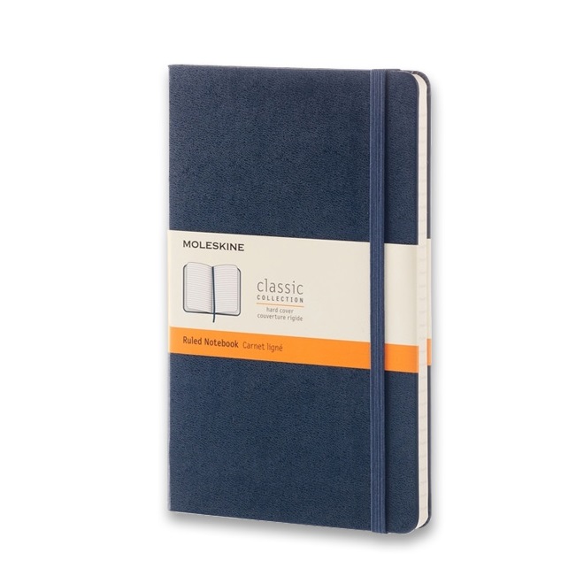 Skicář MOLESKINE měkký linkovaný modrý L