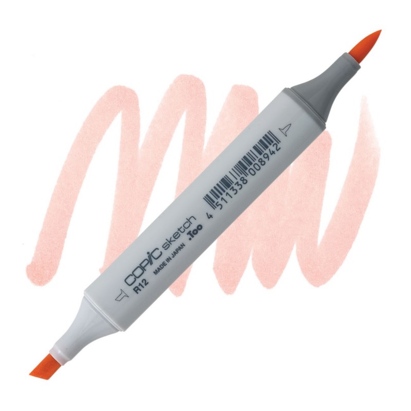 Lihová fixa COPIC Sketch oboustranná Brush & Chisel, R12 Light tea rose