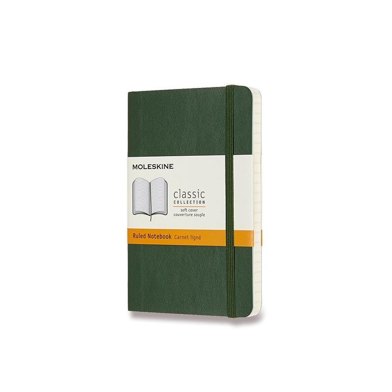 Skicář MOLESKINE měkký linkovaný tmavě zelený S