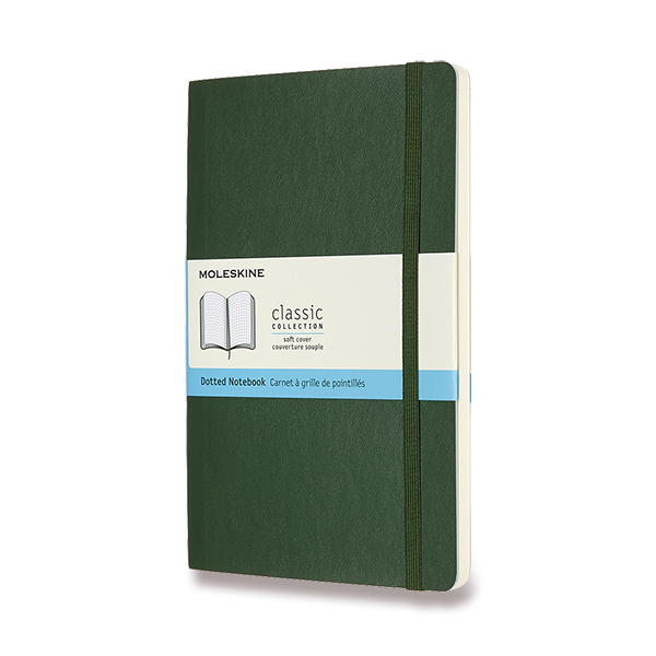 Skicář MOLESKINE měkký tečkovaný tmavě zelený L