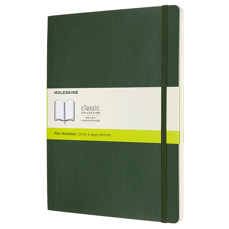 Skicář MOLESKINE měkký čistý tmavě zelený XL