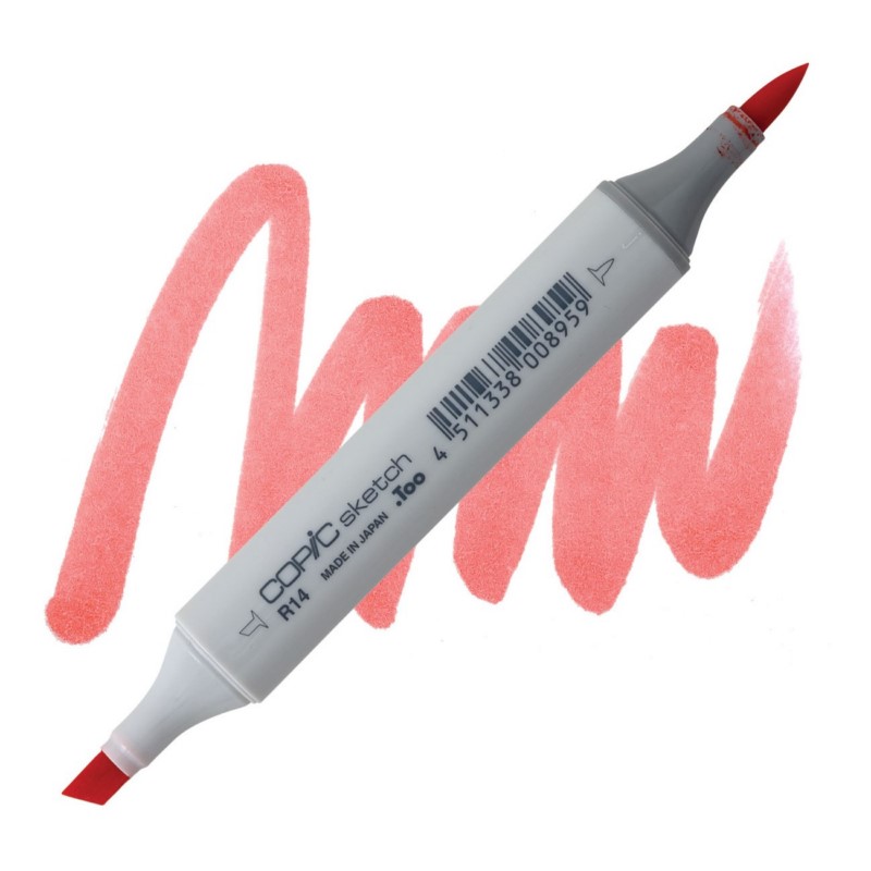 Lihová fixa COPIC Sketch oboustranná Brush & Chisel, R14 Light rouge