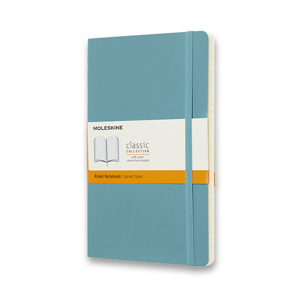 Skicář MOLESKINE měkký linkovaný tyrkysový L