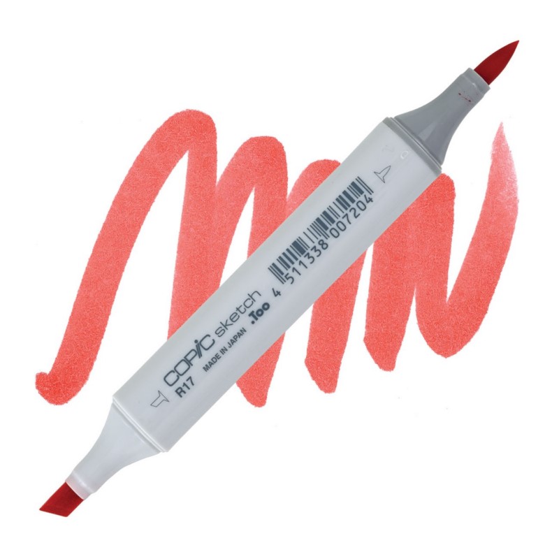 Lihová fixa COPIC Sketch oboustranná Brush & Chisel, R17 Lipstick orange