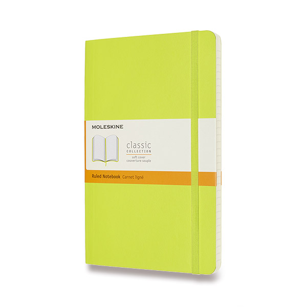 Skicář MOLESKINE měkký linkovaný limetka L