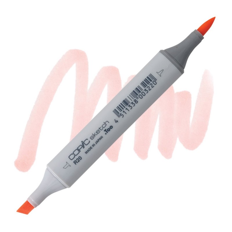 Lihová fixa COPIC Sketch oboustranná Brush & Chisel, R20 Blush