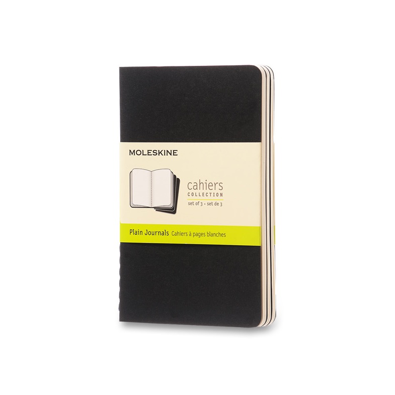 Sešity MOLESKINE 3ks čisté černé S
