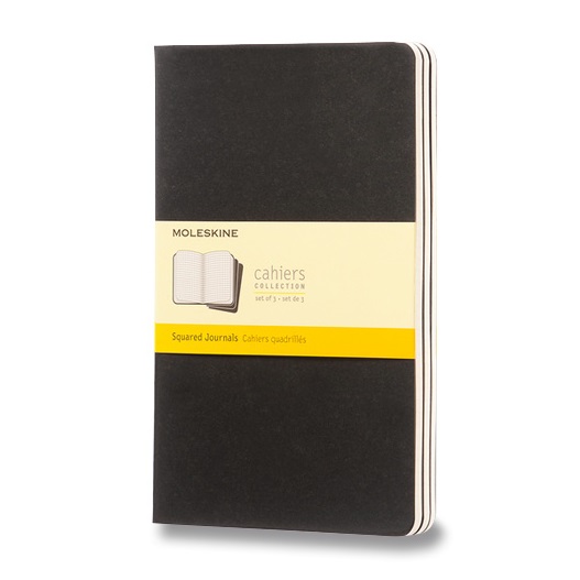 Sešity MOLESKINE 3ks čtverečkované černé L