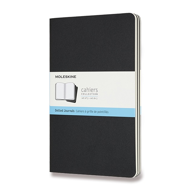 Sešity MOLESKINE 3ks tečkované černé L